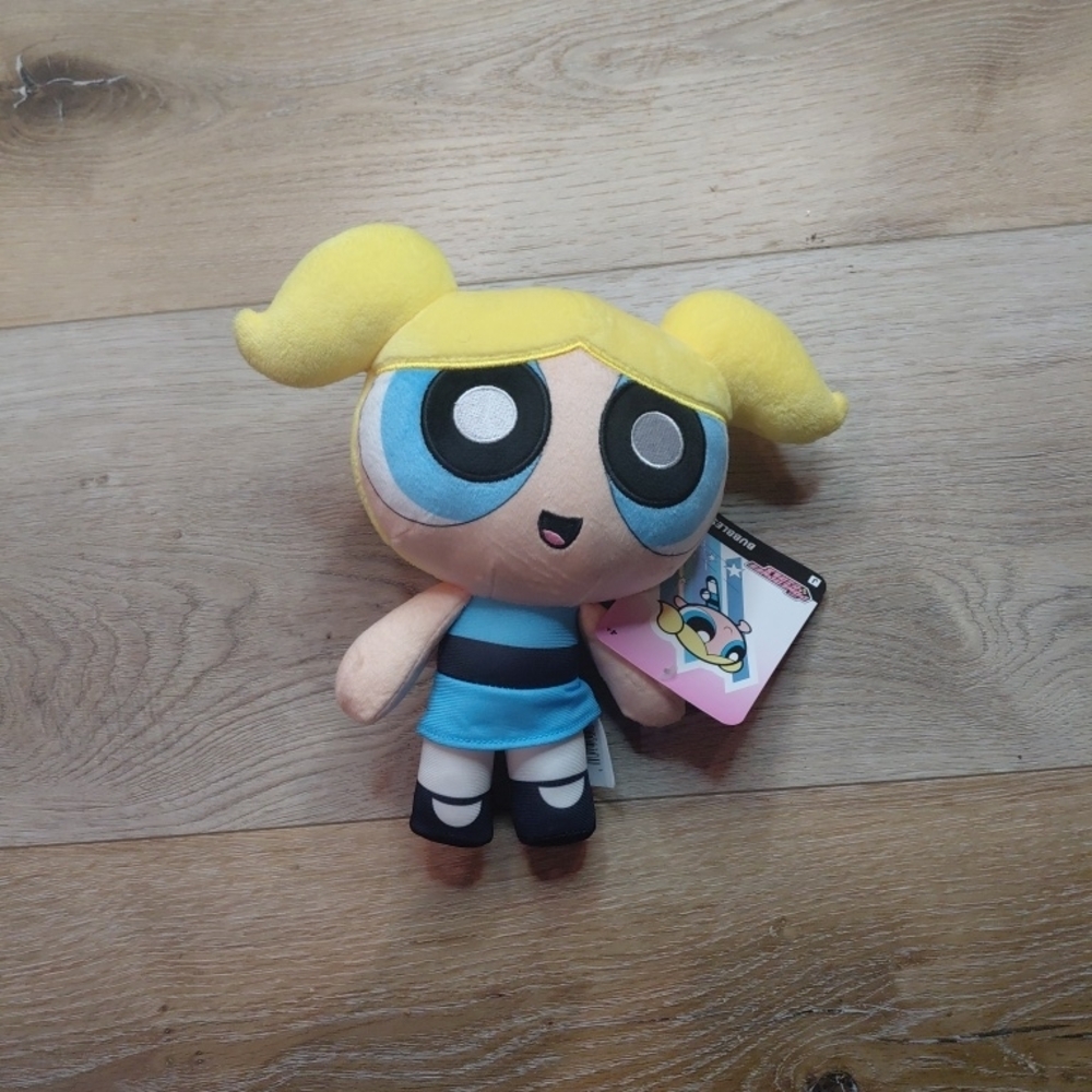 NWT The Powerpuff Girls Plush Toy with Yellow Hair and Blue Dress